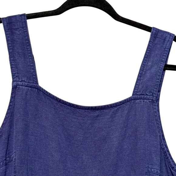 NICOLE MILLER NY Linen Wide Leg Lagenlook Relaxed Fit Navy Blue Jumpsuit Size 10 - Picture 2 of 10